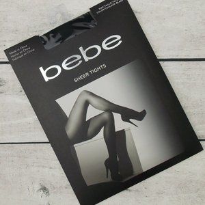 Bebe Sheer Tights Lot 2 Size Medium Black Pantyhose Dance Hosiery Fashion Dress